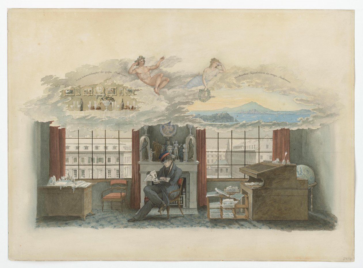Berlijn, Klosterstraße. Handelsinstituut. Beuth in zijn dienstwoning door Karl Friedrich Schinkel
