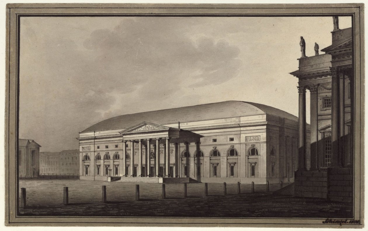 Berlijn. Nationaal Theater op de Gendarmenmarkt door Karl Friedrich Schinkel