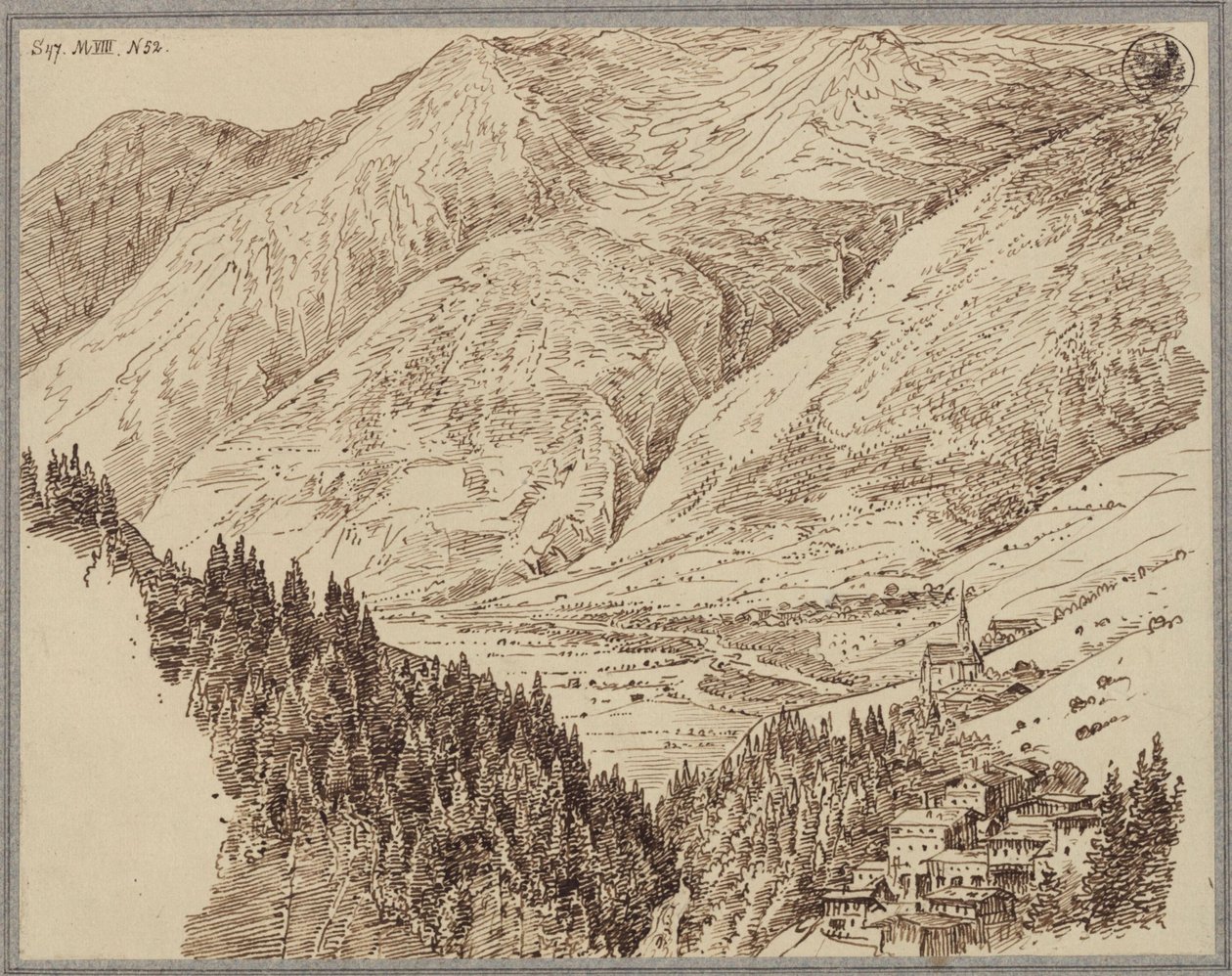 Het Gasteindal met Wildbad door Karl Friedrich Schinkel
