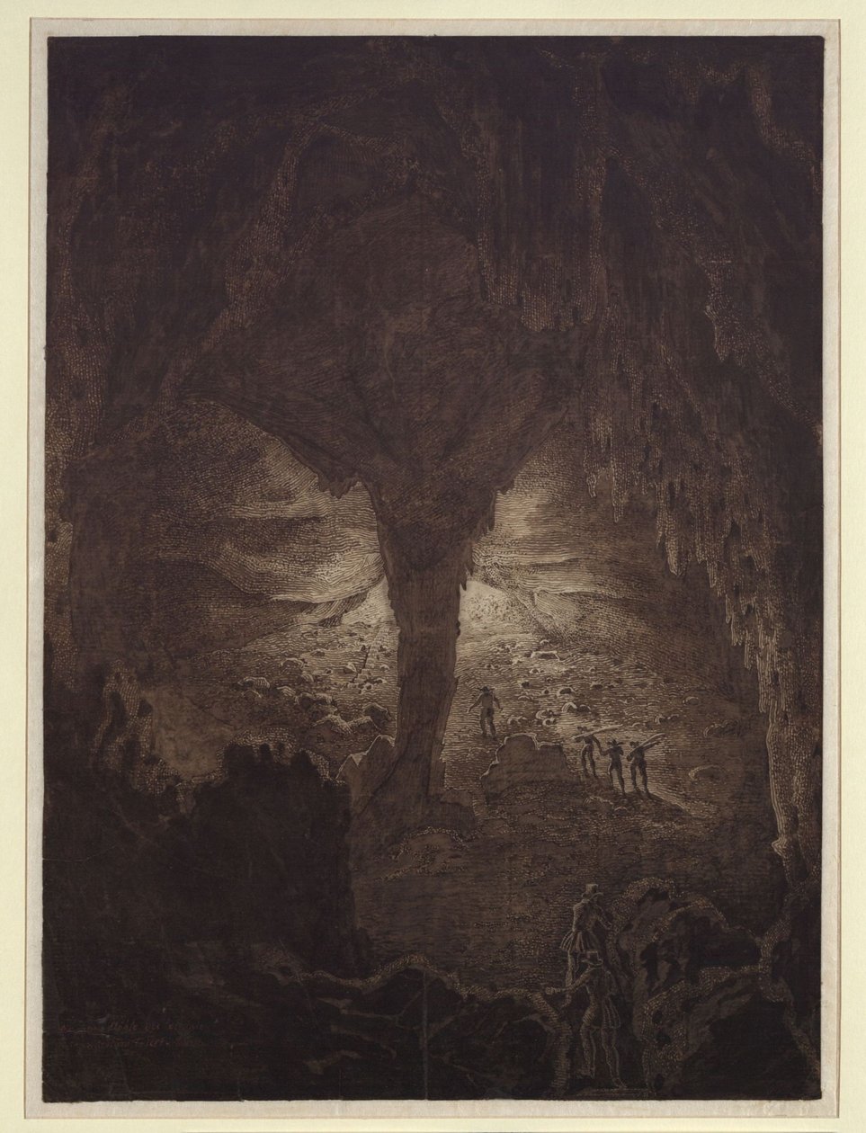 De grote grot bij Corgniale in Krain door Karl Friedrich Schinkel