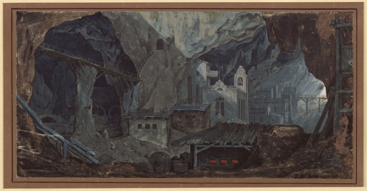 IJzermijn in Catalonië. Binnenaanzicht door Karl Friedrich Schinkel