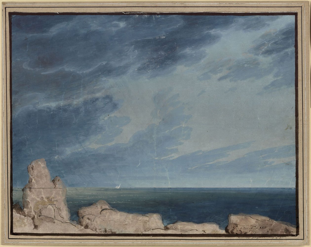 Koning Yngurd. Tragedie van Adolf Müllner. Ontwerp voor het 2e decor. Noordelijke zeehorizon door Karl Friedrich Schinkel
