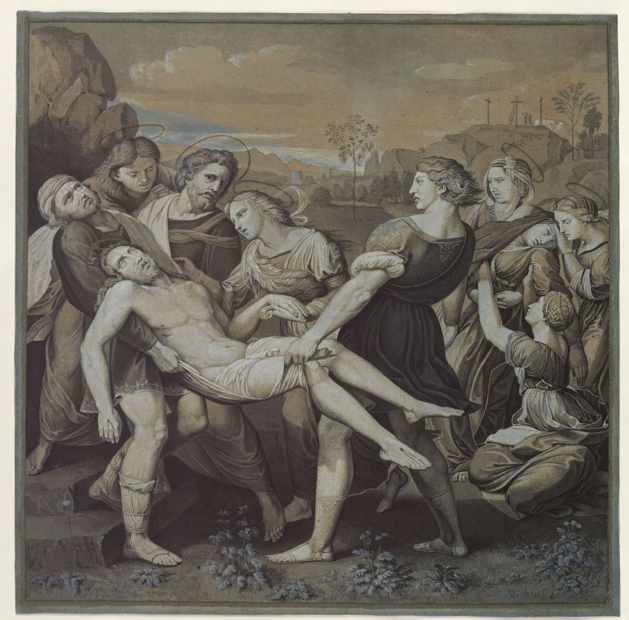 Kopie naar Rafaëls „Grafdrager“ door Karl Friedrich Schinkel