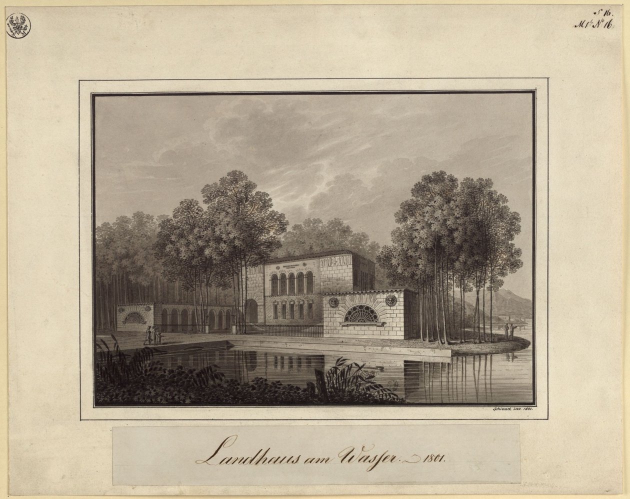 Landhuis aan het water door Karl Friedrich Schinkel