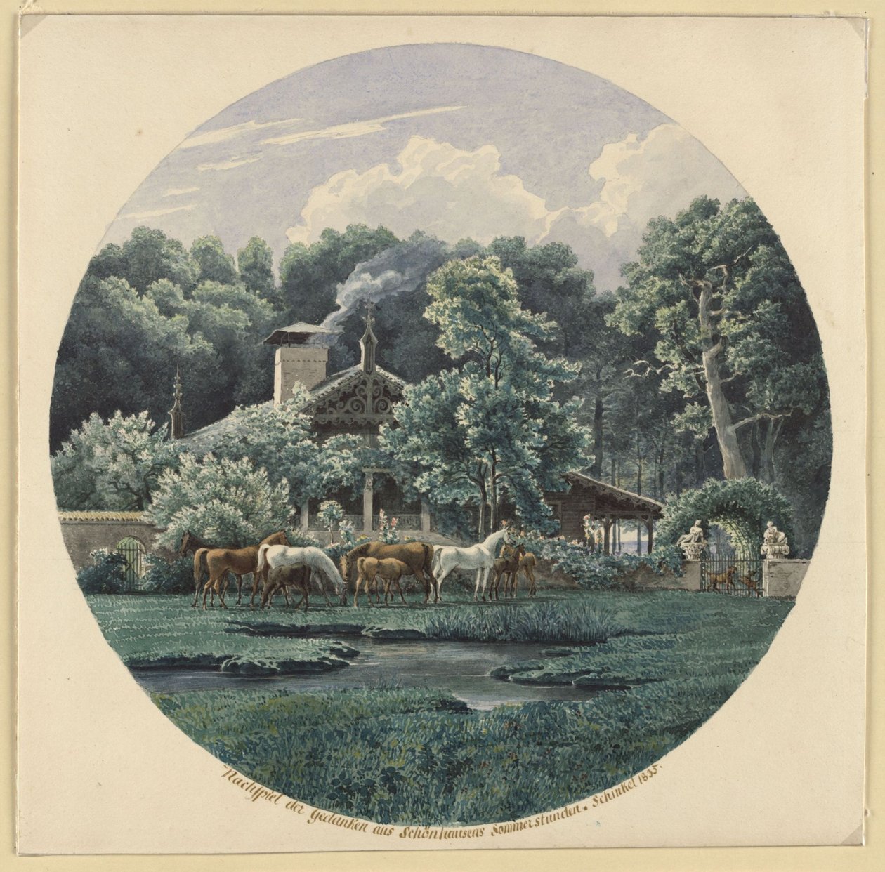 Niederschönhausen bij Berlijn. Het zomerhuis van Beuth door Karl Friedrich Schinkel