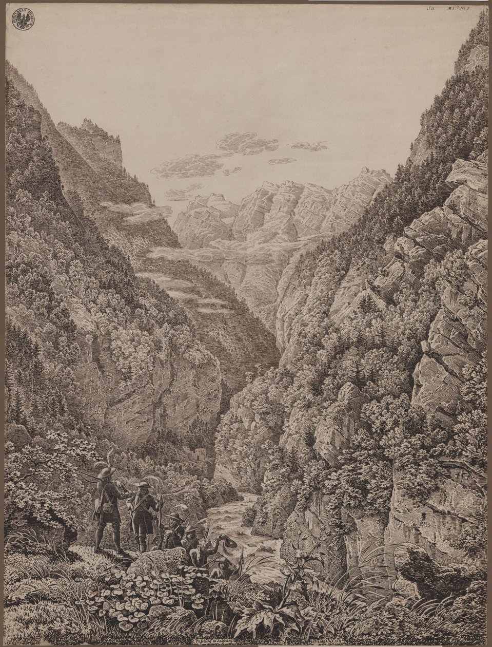 Pass Lueg bij Salzburg door Karl Friedrich Schinkel