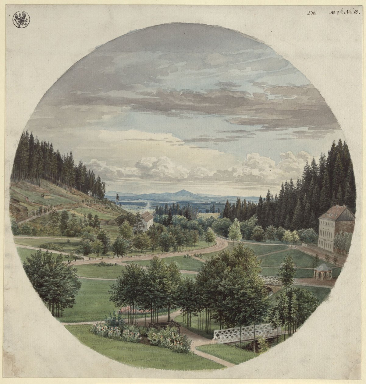 Promenade bij Marienbad door Karl Friedrich Schinkel