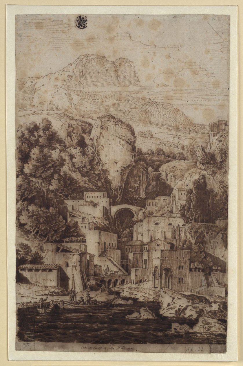 "De stad Amalfi aan de Golf van Salerno" door Karl Friedrich Schinkel