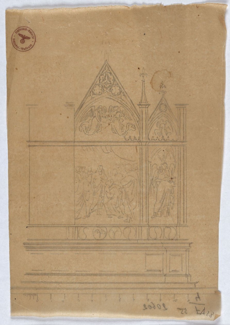 Studie zu einem gotischen Altar door Karl Friedrich Schinkel