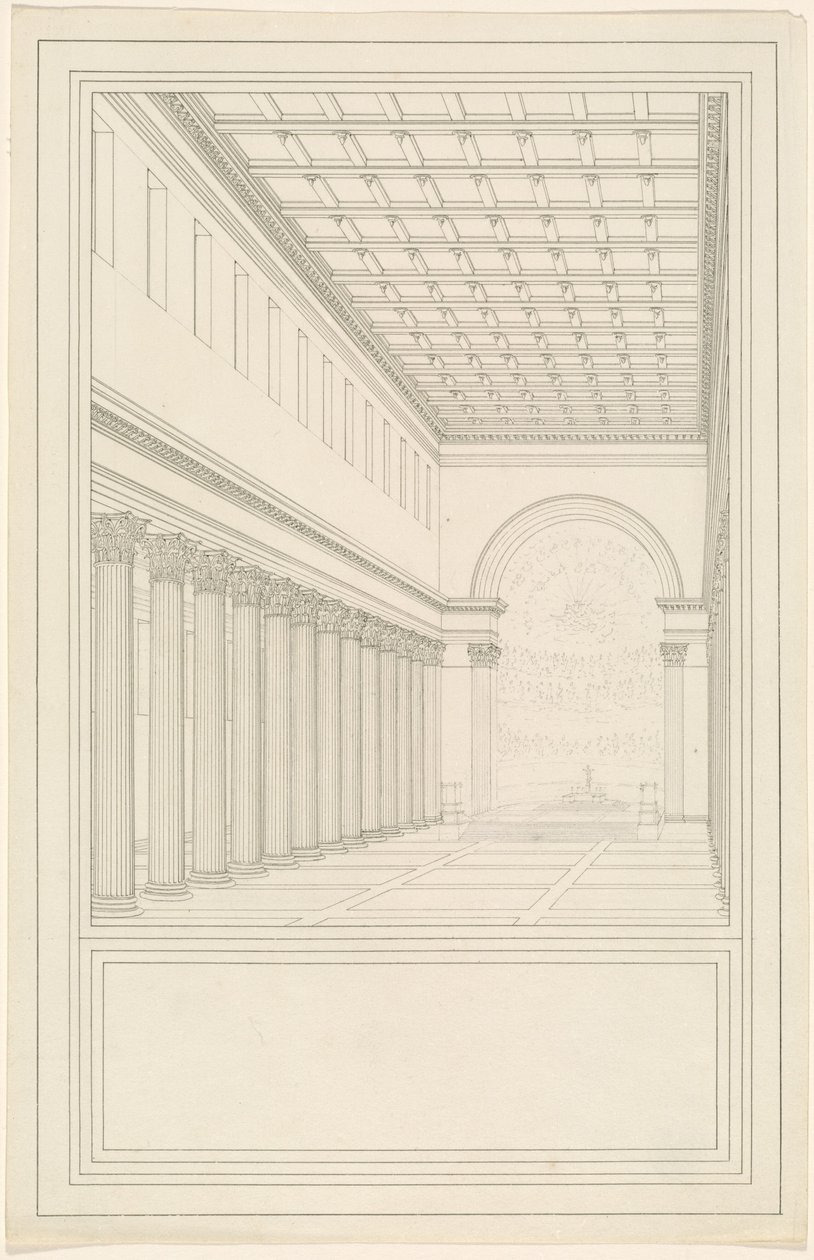Het Schip en de Apsis, zonder Transept, van een Kathedraal voor Berlijn door Karl Friedrich Schinkel