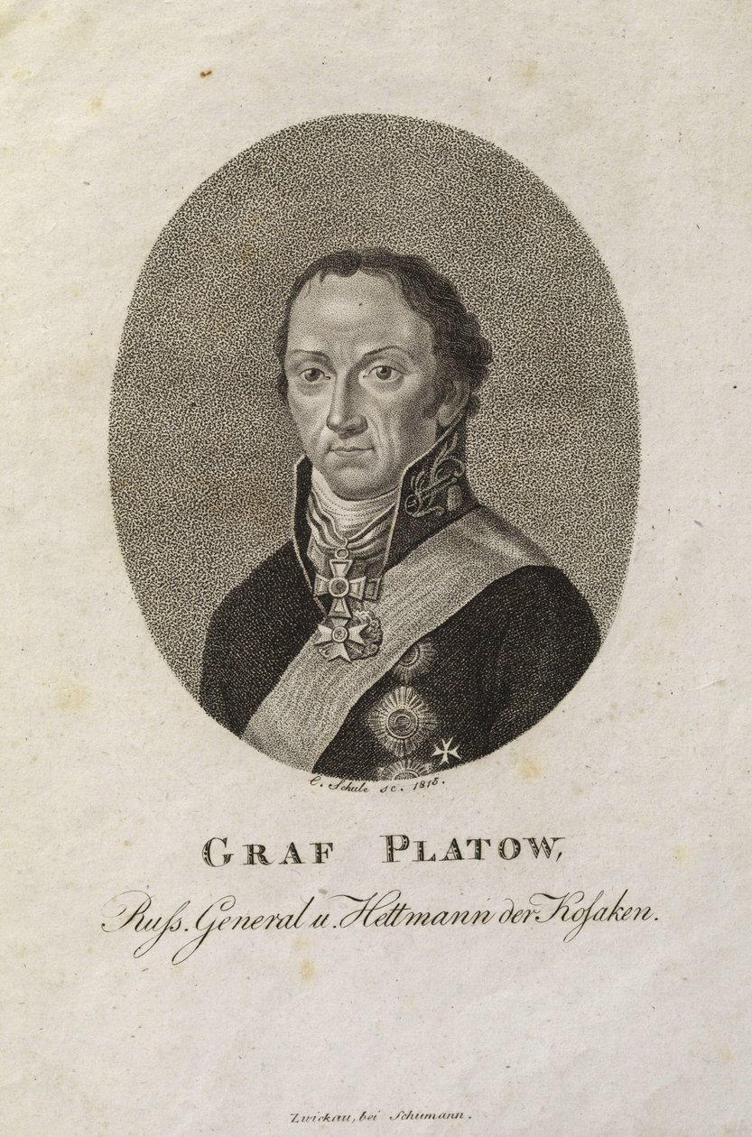 Portret van graaf Matvei Ivanovich Platov door Karl Friedrich Schulz