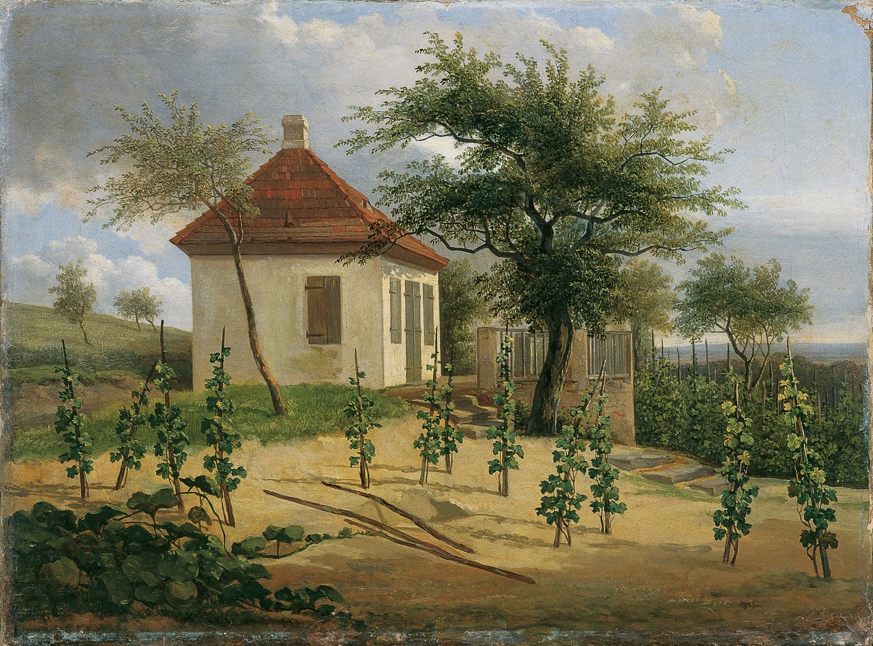 Paviljoen op Dr. Körners wijngaard bij Loschwitz door Karl Gottfried Traugott Faber
