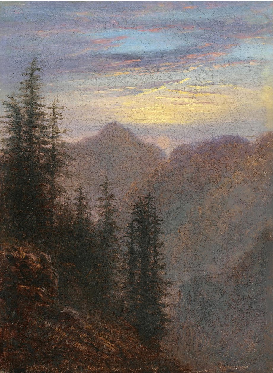 Uitzicht op de Bergen bij Schemering door Karl Gustav Carus