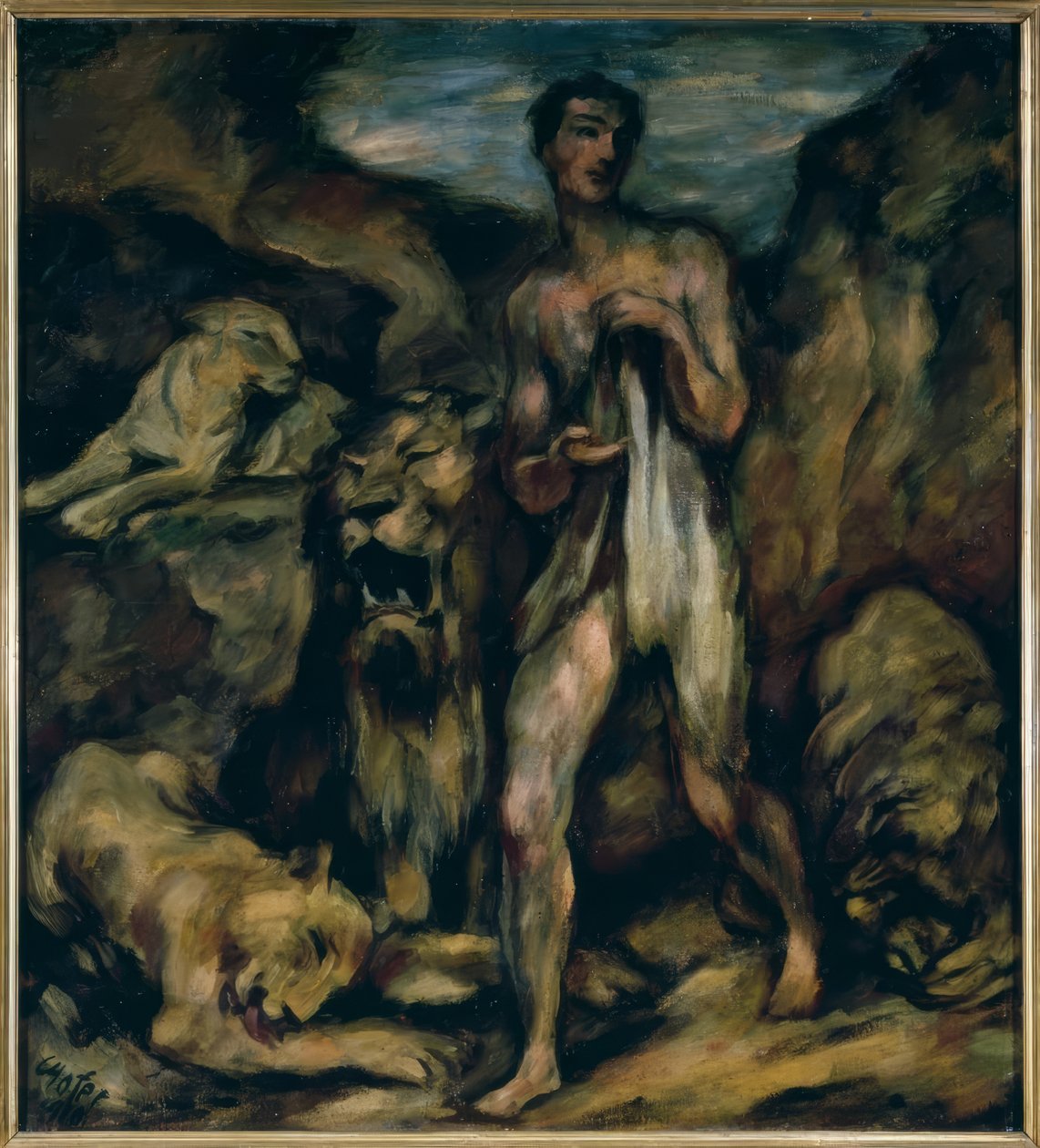 Daniel in de leeuwenkuil door Karl Hofer