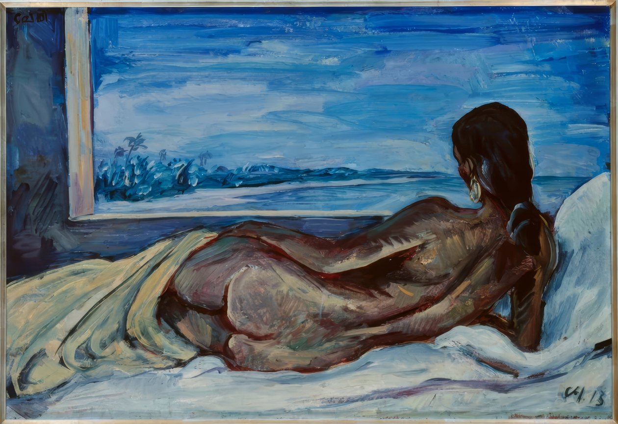 Liggend vrouwelijk naakt door Karl Hofer