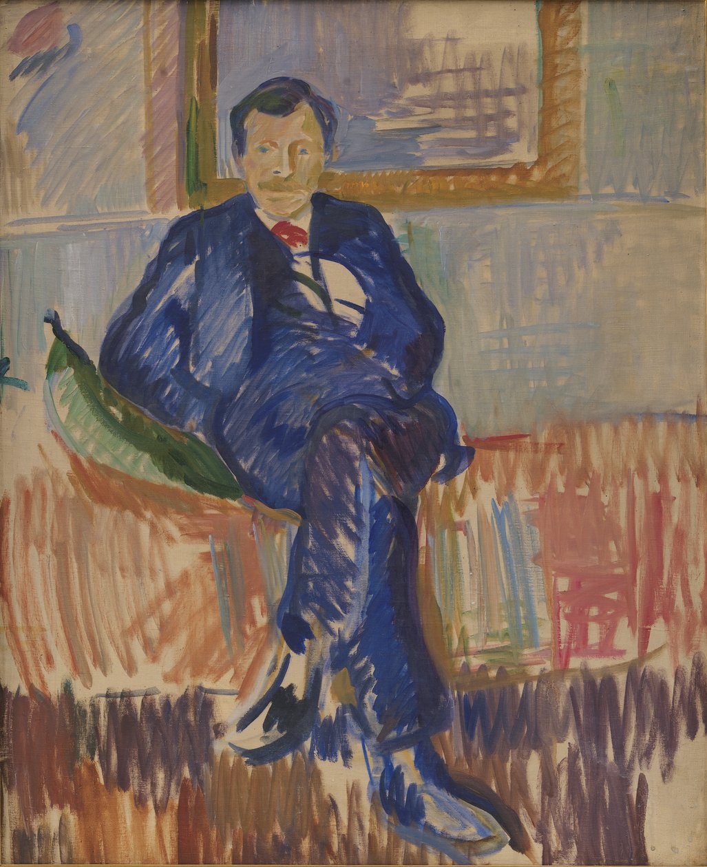 Portret van de schilder Karl Schou door Karl Isakson