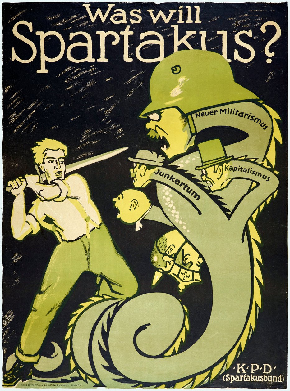 Duitse Revolutie 1918-1919 De Spartacus Liga (Spartakusbund) door Karl Jakob Hirsch