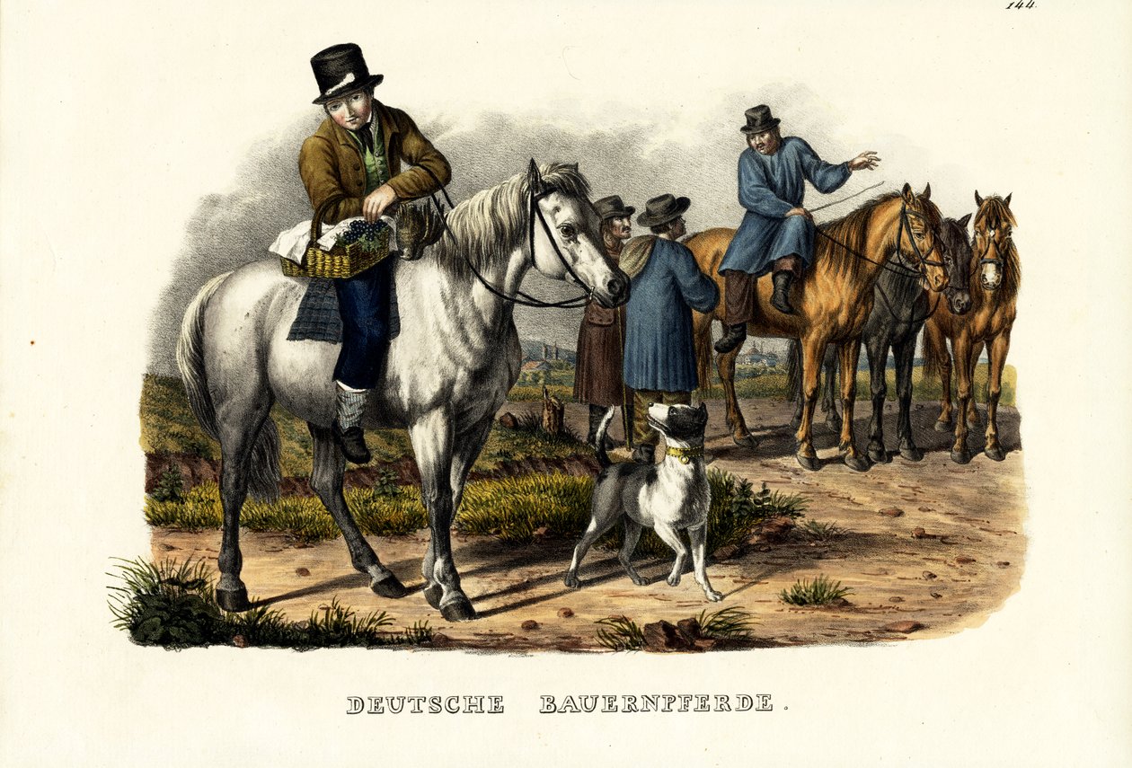 Duitse Boerenpaarden, 1824 door Karl Joseph Brodtmann