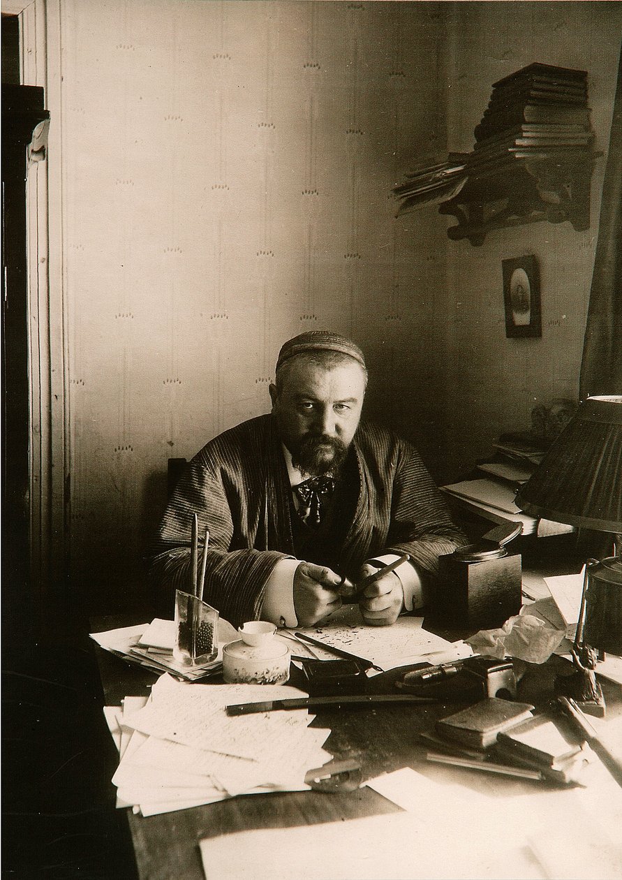 De auteur Alexander Ivanovich Kuprin (zwart-wit foto) door Karl Karlovich Bulla
