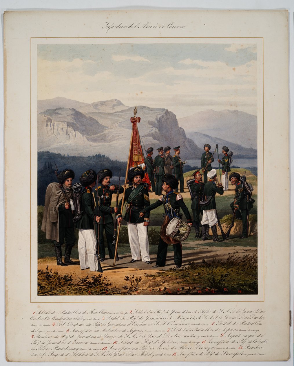 Infanterie van het Russische Kaukasusleger, 1867 door Karl Karlovich Piratsky