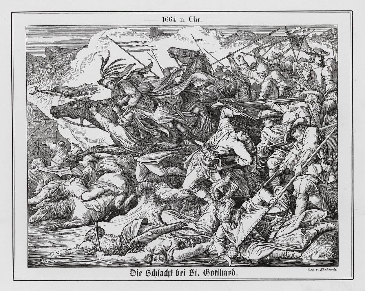 Slag om St. Gotthard door Karl Ludwig Adolf Ehrhardt