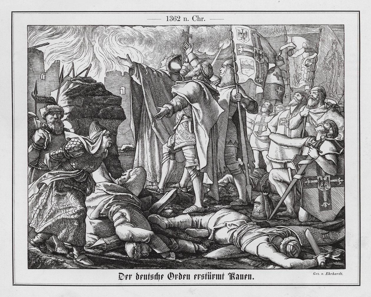 Inname van Kaunas door de Duitse Orde door Karl Ludwig Adolf Ehrhardt