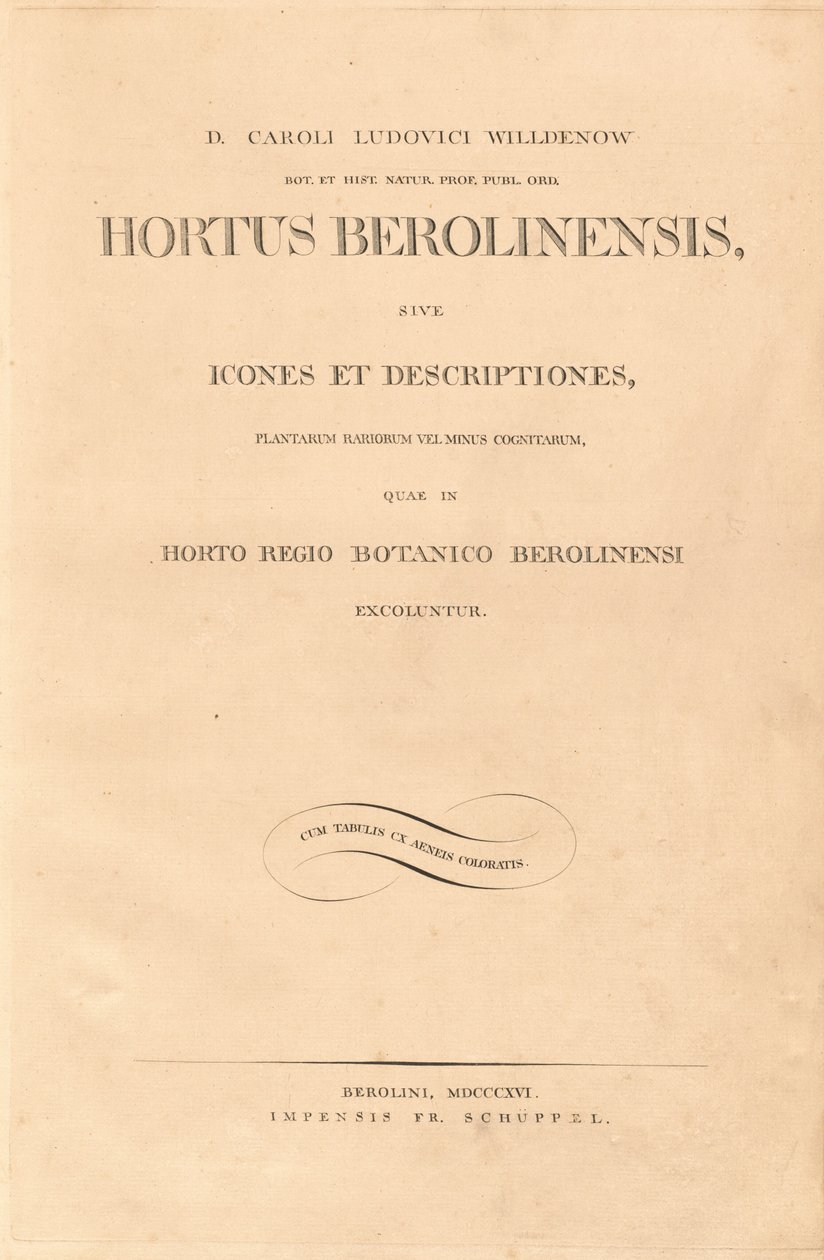 Hortus Berolinensis door Karl Ludwig Willdenow
