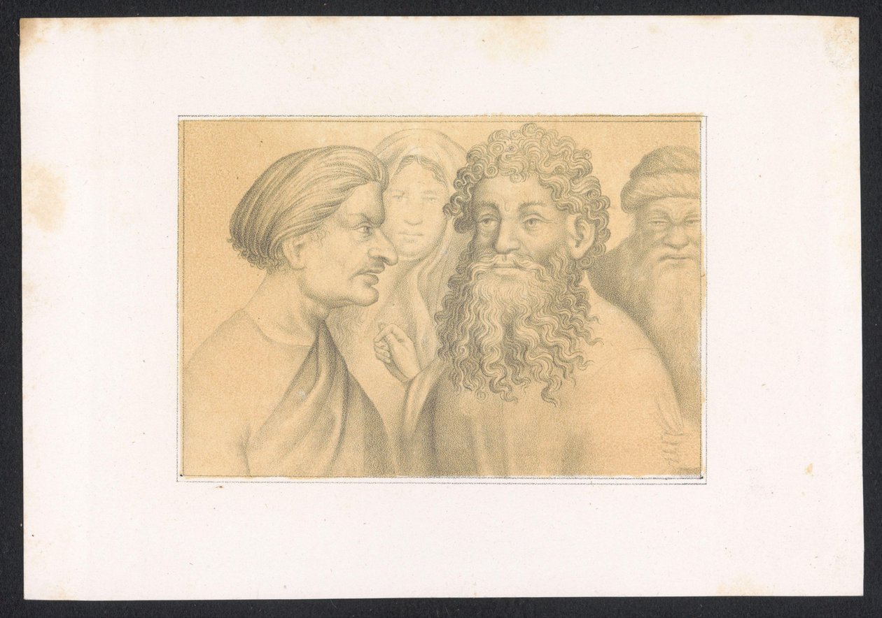 Drie mannen en een jonge vrouw door Karl Palzow