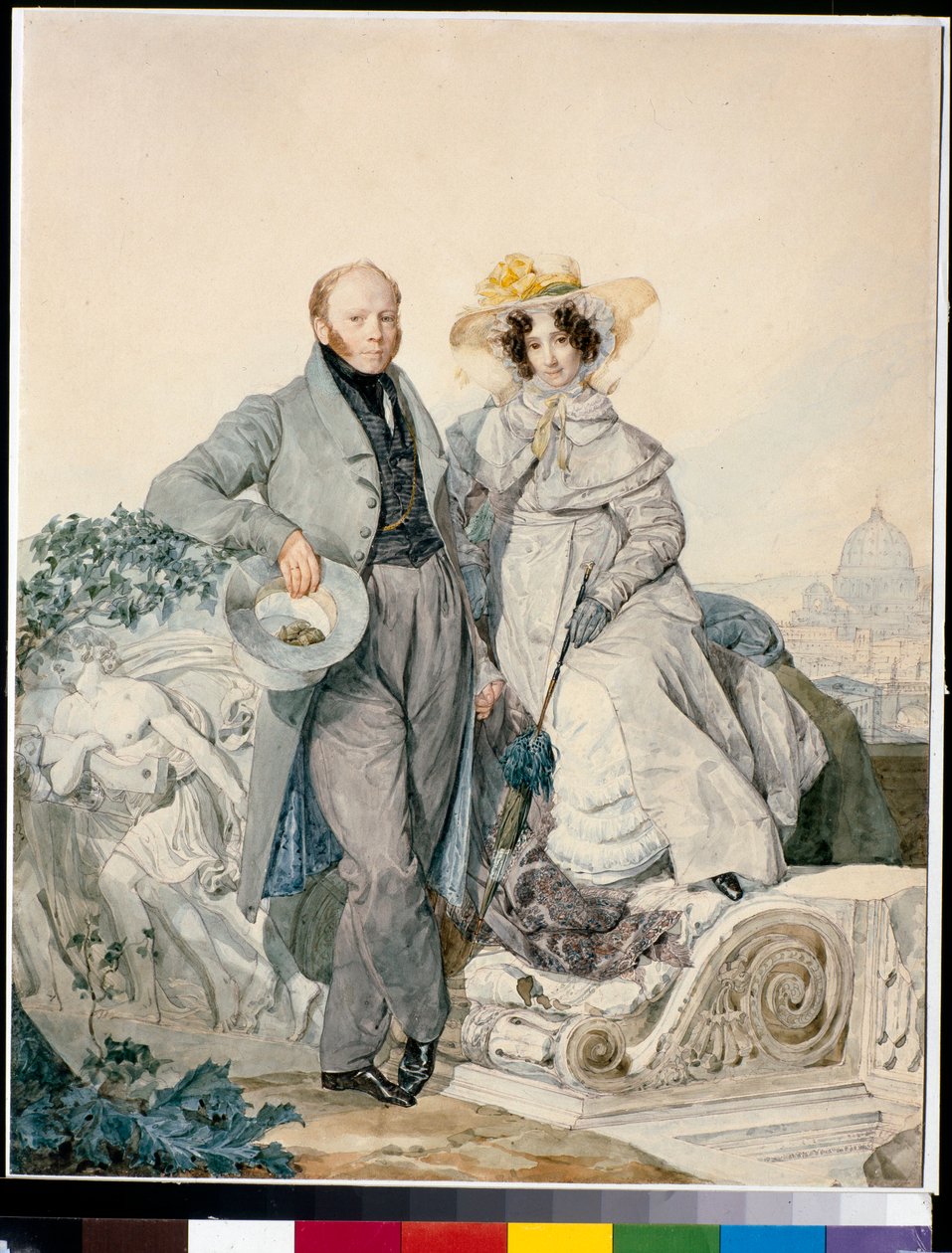 Portret van Grigory Nikanorovich en Varvara Alexeyevna Olenin door Karl Pavlovich Bryullov
