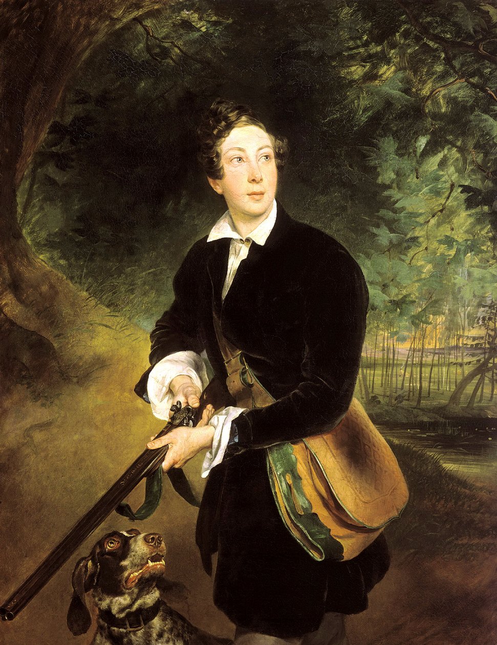Portret van de auteur Graaf Aleksey Konstantinovich Tolstoy, 1817-1875, 1836 door Karl Pavlovich Bryullov