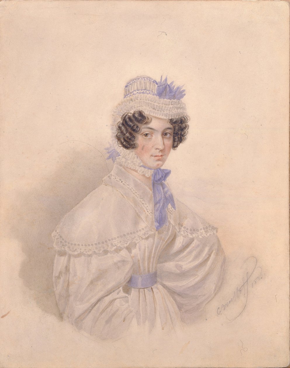 Portret van Anna Borisovna Bakunina 1802-1835, 1835 door Karl Pavlovich Bryullov