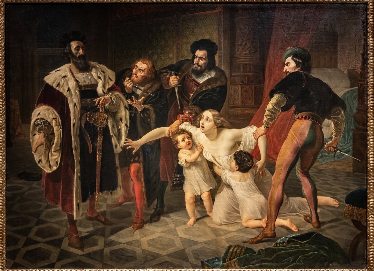 Het offer van Ines Di Castro (De dood van Ines Di Castro) door Karl Pavlovich Bryullov