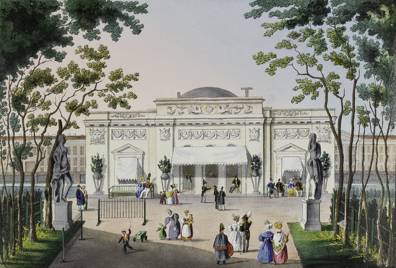 Café in de Zomertuin in Sint-Petersburg, eerste helft van de 19e eeuw door Karl Petrovich Beggrov