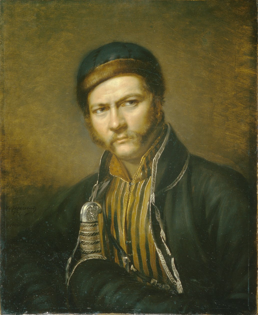 Portret van de schilder Alexander Orlowski 1777-1832, 1815 door Karl Reichel