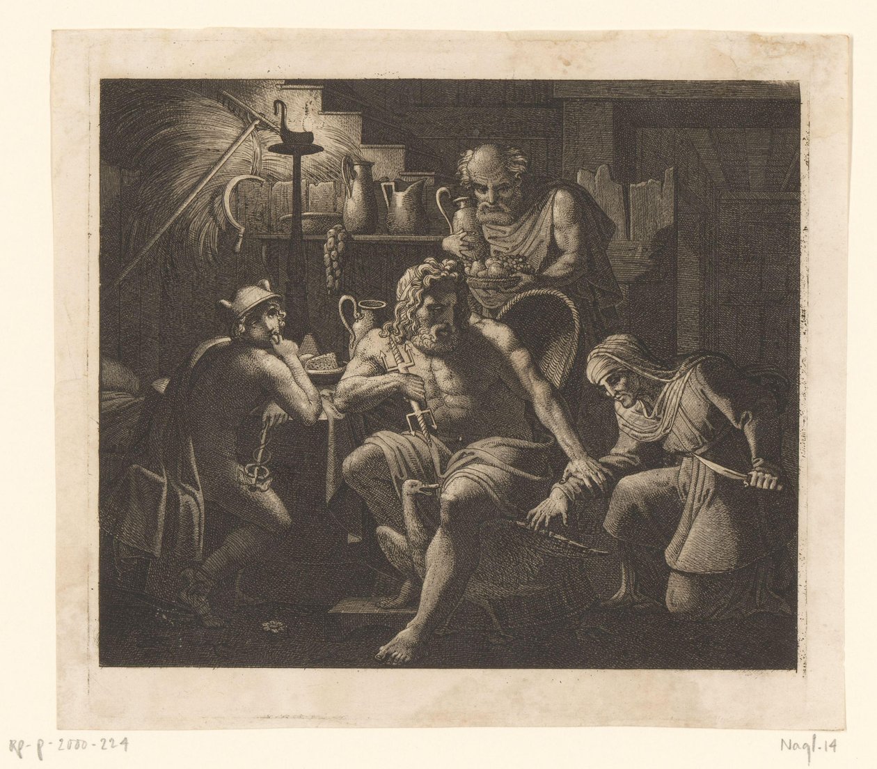 Jupiter en Mercurius bij Philemon en Baucis Ideeën (serietitel) door Karl Russ