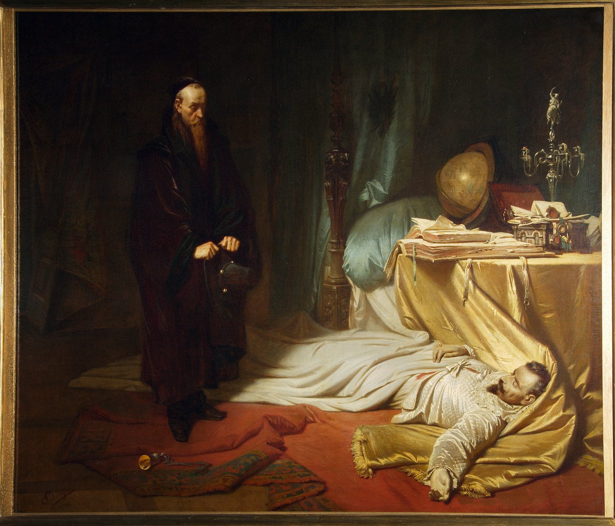Baptiste Seni bij het Dode Lichaam van Wallenstein, uit de Wallenstein-trilogie van Friedrich Schiller door Karl Theodor von Piloty