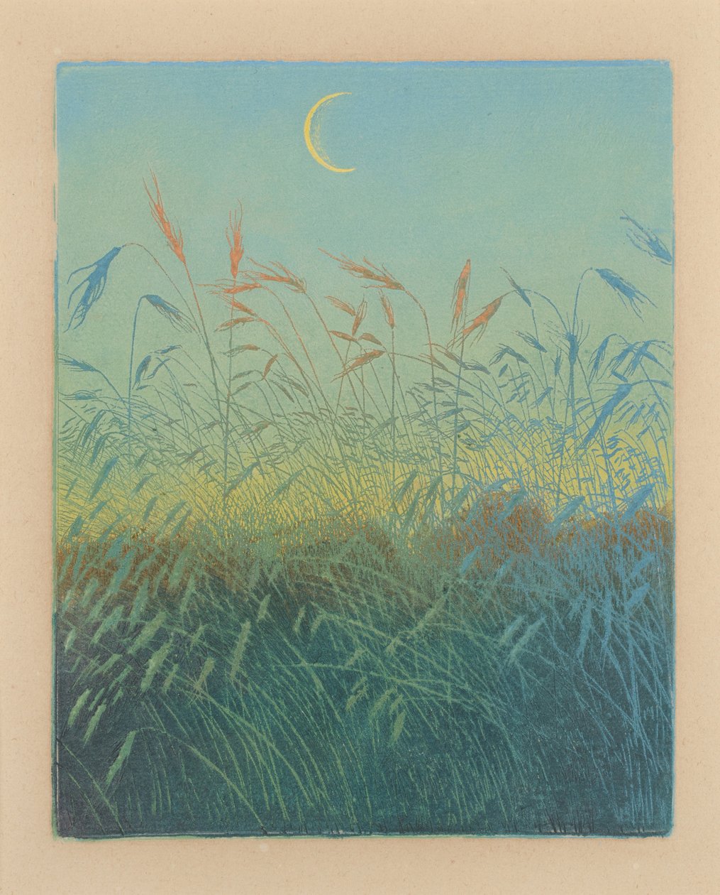 Rijp korenveld: avond (Ahrendelf am Abend) door Karl Wilhelm Arthur Illies