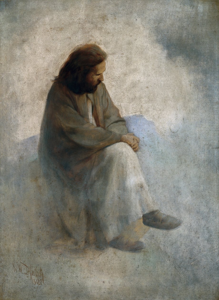 Zelfportret als Christus door Karl Wilhelm Diefenbach