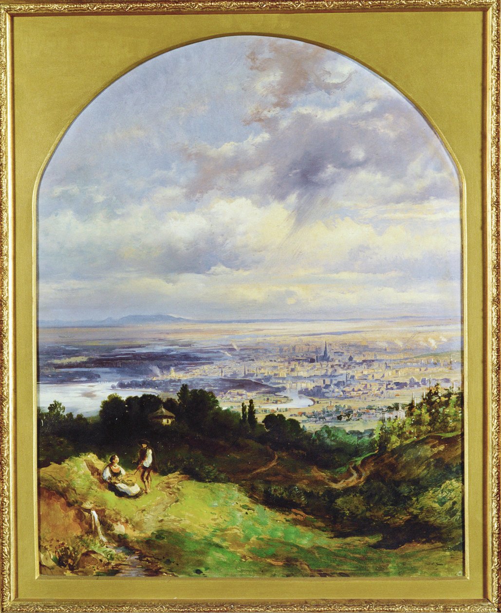 Blick auf Wien - Wenen rond 1860 ... (schilderij op doek) door Karl the Elder Schweninger