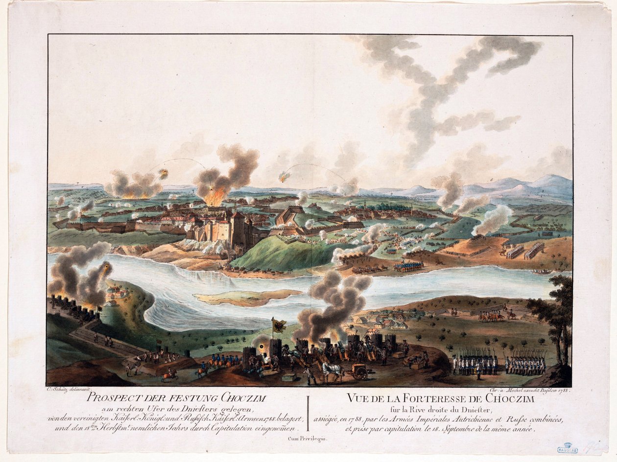 Het beleg van Khotyn in 1788 door Karl von (after) Schutz