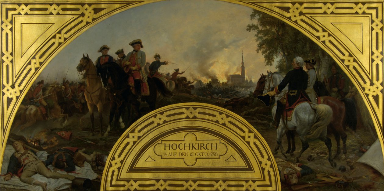 De overval bij Hochkirch 1758 door Karl von Blaas