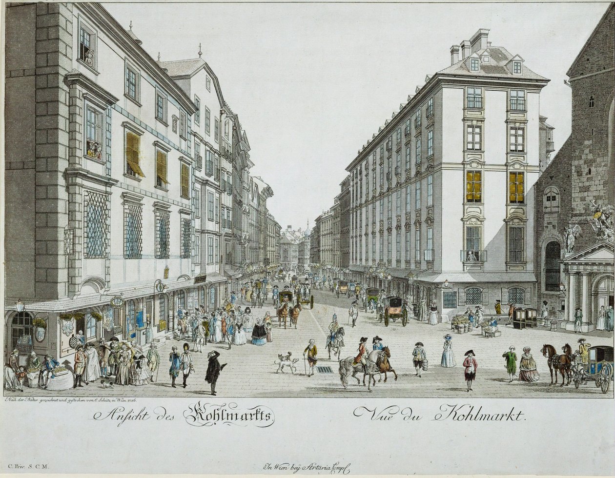 De Kohlmarkt (gravure) door Karl von Schutz