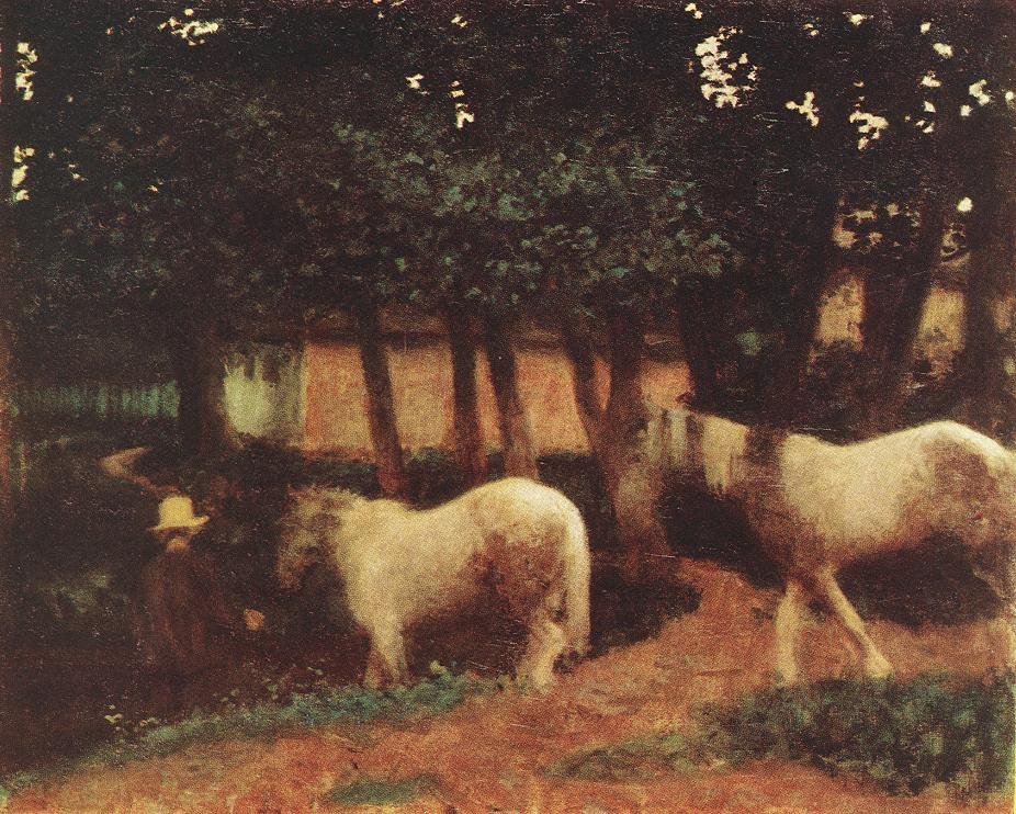 Avondstemming met Paarden door Károly Ferenczy