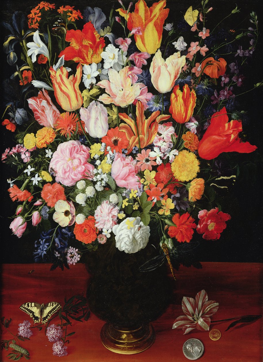 Stilleven van bloemen, 1610s door Kasper or Gaspar van den Hoecke