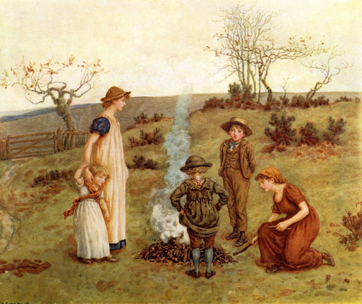 Het stokvuur door Kate Greenaway door Kate Greenaway