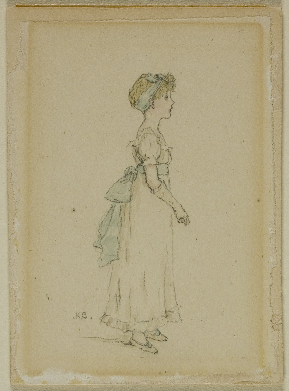 Jong Meisje met Blauwe Linten door Kate Greenaway