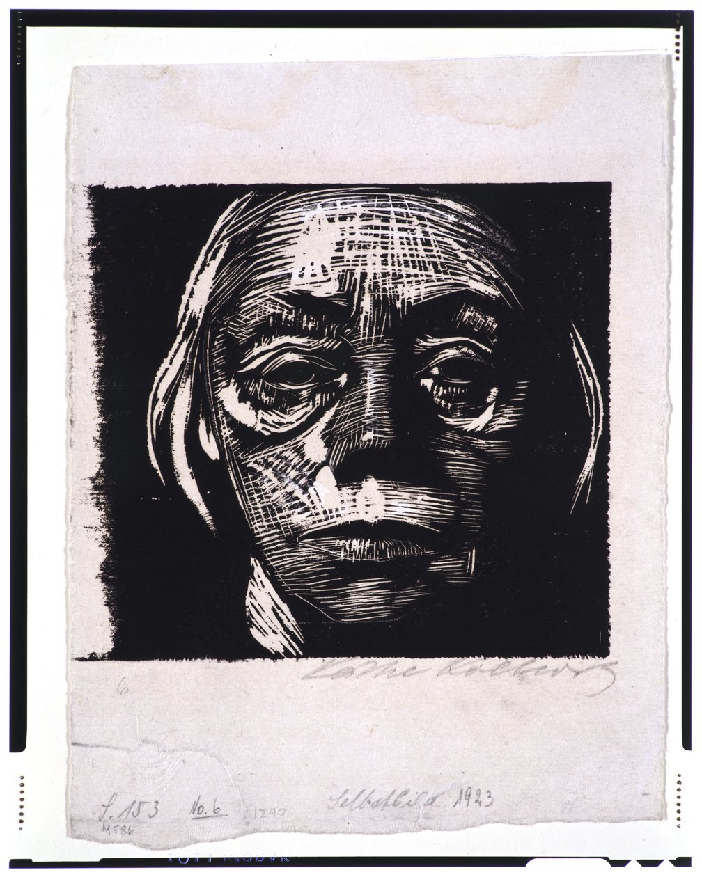 Zelfportret, 1923 door Käthe Kollwitz
