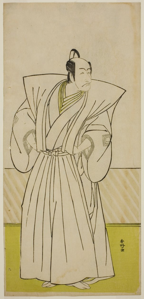 De acteur Ichikawa Danjuro V als Enya Hangan () in het toneelstuk Kanadehon Chushin Nagori no Kura (), opgevoerd in het Nakamura Theater () in de negende maand, 1780 () door Katsukawa Shunkо̄