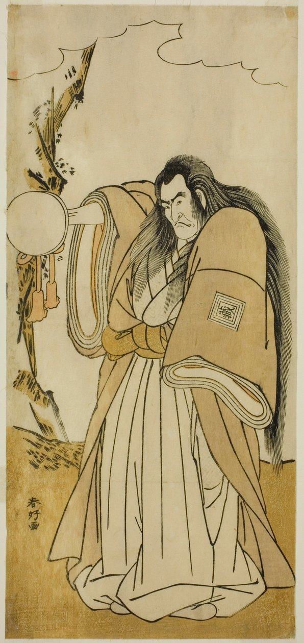 De acteur Ichikawa Danzo IV als Shutokuin in het toneelstuk Tokimekuya O-Edo no Hatsuyuki, opgevoerd in het Morita Theater in de Elfde Maand, 1780 door Katsukawa Shunkо̄