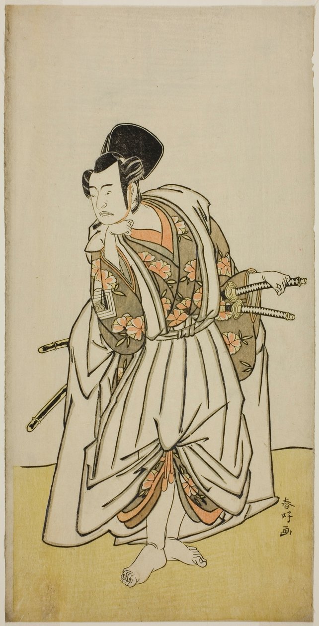 De acteur Ichikawa Yaozo II als Sakura-maru in het toneelstuk Sugawara Denju Tenarai Kagami, opgevoerd in het Ichimura Theater in de zevende maand, 1776 door Katsukawa Shunkо̄